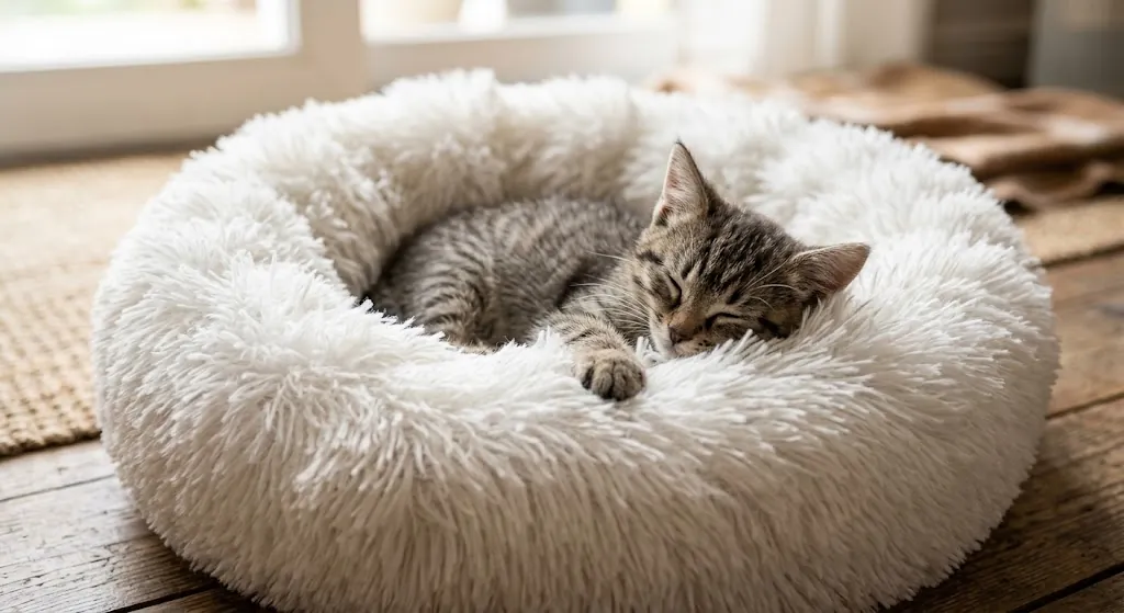 Cat in bed